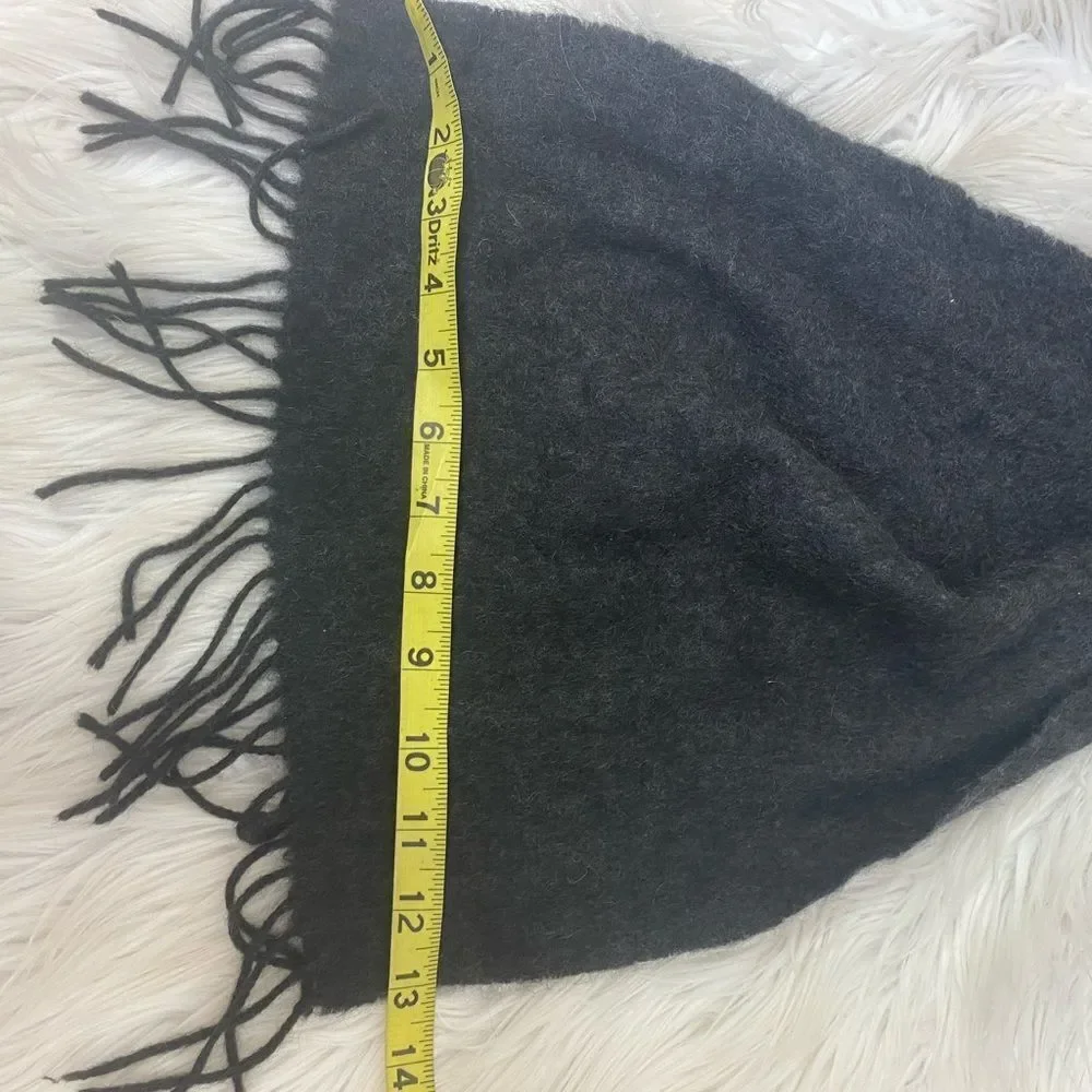 Basile Womens Pure Cashmere Preppy Casual Fringe Muffler Scarf Black